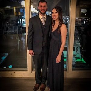 Long Mesh Bridesmaid Dress with Cowl Back Detail